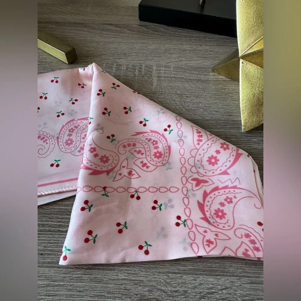Pink cherry Floral Scarf A1357